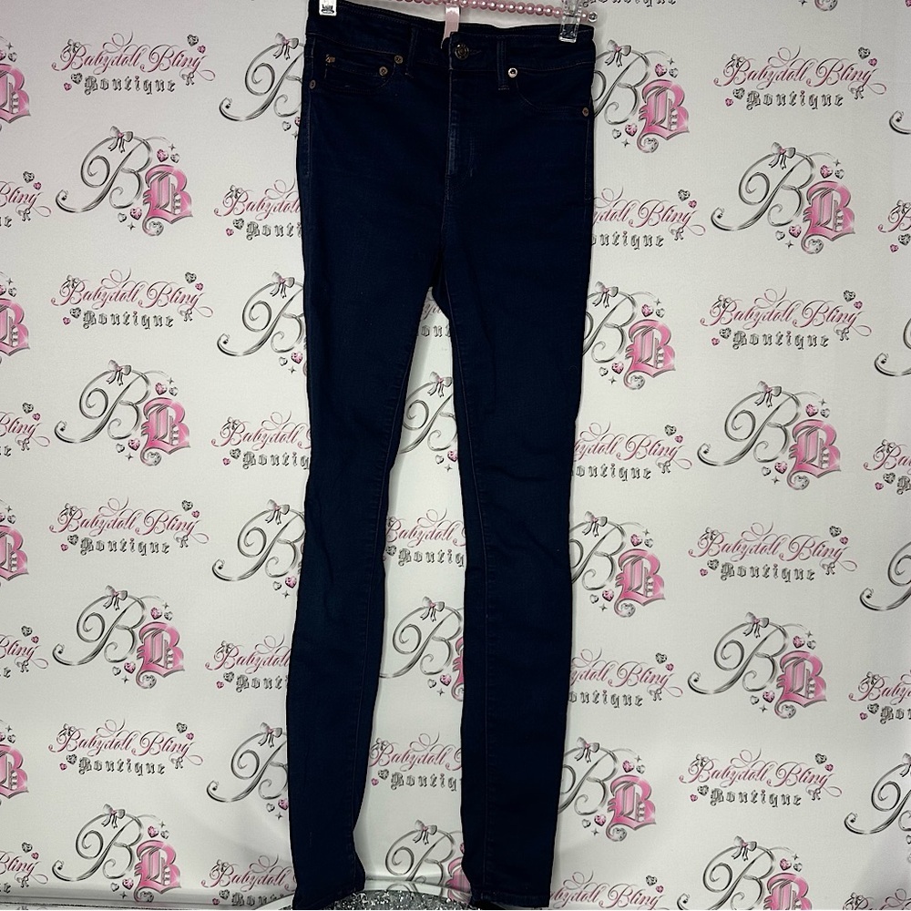 Paradise mine jegging pants denim dark blue skinny jeans high rise aritzia